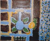 STILL LIFE WITH BOTTLE AND APRICOT