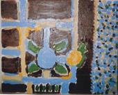 STILL LIFE WITH BOTTLE AND APRICOT