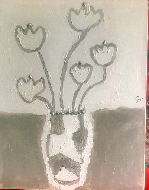 VASE OF WHITE FLOWERS